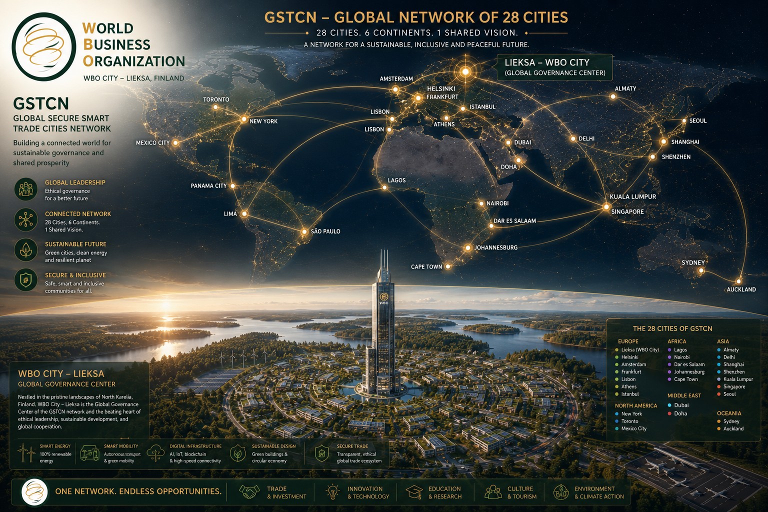 Global Network of Secure Smart Trade Cities 